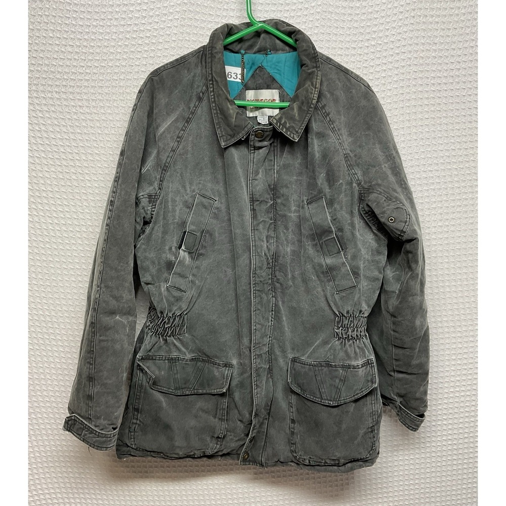 Vintage McGregor Jacket Mens M Gray Acid Washed Utility Full Zip Field Chore
